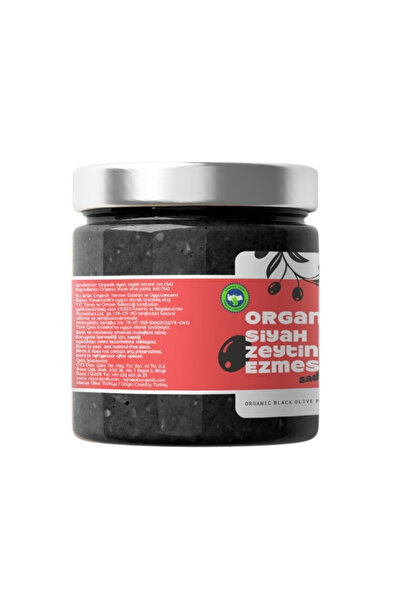 OTS Organik Siyah Zeytin Ezmesi (Sade) 180 gr (Organik Sertifikalı, Pestisit Analizli)