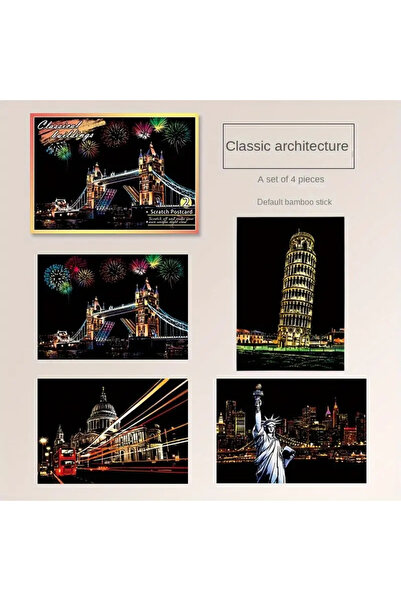 Choice Classtic Night Scene Scratch Art Urban Landscape Architecture Clip Art...
