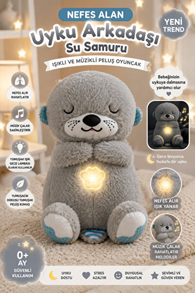 ARAT DİAMOND TOYS NEFES ALAN UYKU ARKADAŞI IŞIKLI VE MÜZİKLİ PELUŞ BEBEK UYKU...