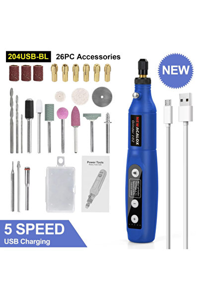 Choice6 204USB-BL NEWACALOX USB Charging Variable Speed Mini Grinder Machine ...