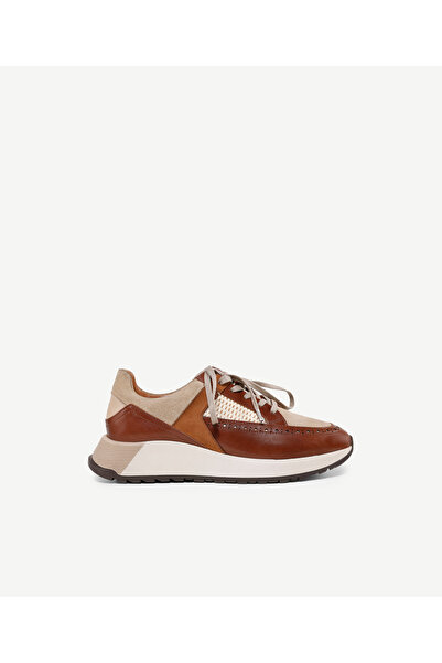 Yargıcı Masculine Leather Sneakers with Straw Detail