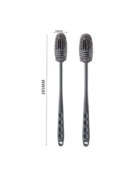 Choice 2PCS Grey Silicone Cup Brush Milk Bottle Cleaning Brush Long Handle Wa...