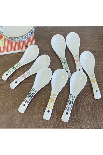 Choice Eight small spoons 4/8 Pcs，15cm/5.5 Inch Four Seasons Floral Underglaz...