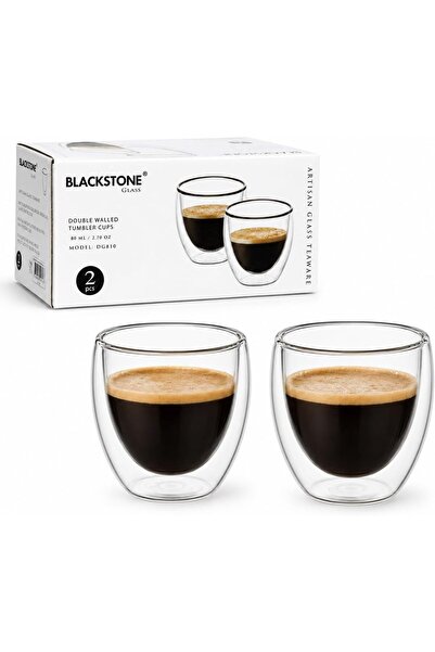 Blackstone Double Wall Glass Tumbler Cups, for coffee, coffee cups 2 pc set (...