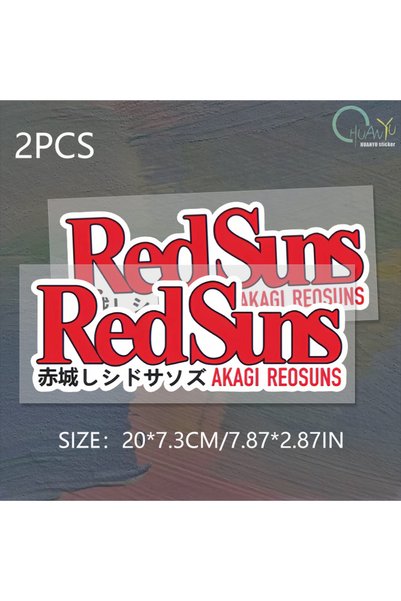 Choice 20x7.3cm C204A2 2pcs Initial D Chicheng REDSUNS Red Sun Racing Team Re...