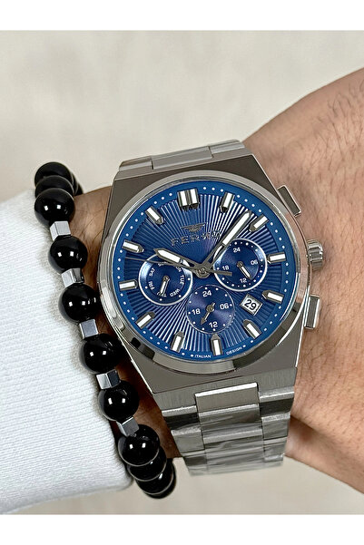 FERRO Silver Steel Cord Men's Wristwatch Fm43023Awt-A3 All Functions Active 3...