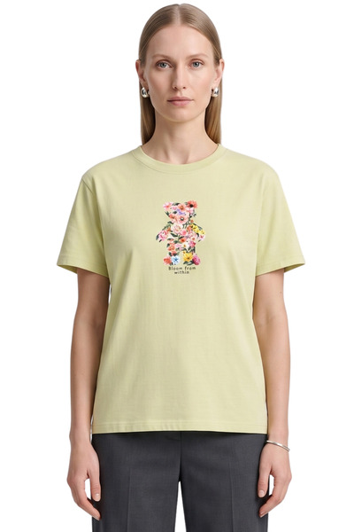DK DAKSEL Women's Multicolored Floral Filled Bear Figured Oversized Cotton T-...