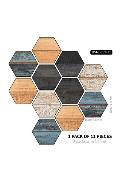 Choice DS-B6T(11P)002-CC 1 Set of 11PCS Colorful Wood Grain Art Non-Drying Ad...