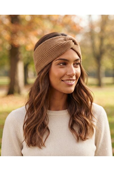 Fonem Women's Gilsel Bandana Fo 1134 Camel Hair Color Recycled Wool Blend, Tw...