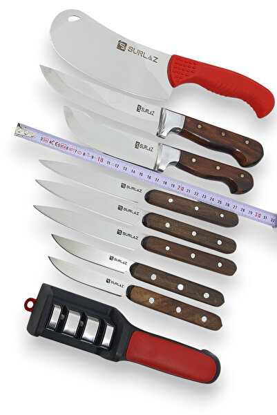 SürLaz 9 Parça Bıçak Seti Handmade Reds