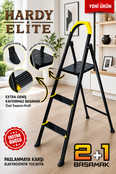 ZE Zigana Ev Gereçleri Hardy 2+1 Basamaklı Özel Tasarım Hafif Merdiven Tyc005...