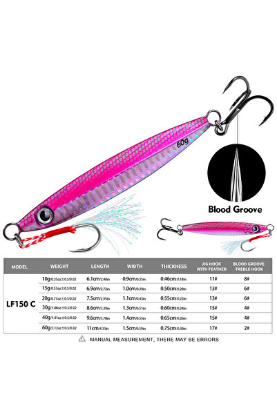 Choice 10G-0.35OZ COLOR C PROBEROS 1pc Metal Jig 10g 15g 20g 30g 40g 60g Dura...