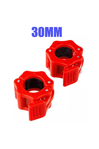 Choice1 30mm Red 2PCS Thick Barbell And Dumbbell Buckle Austrian Pole Buckle ...