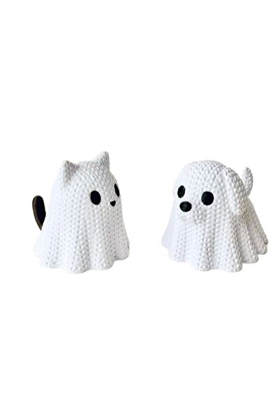 Choice 2PCS Dog And Cat 2 pieces - Ghost Cat and Ghost Dog holiday statue dec...