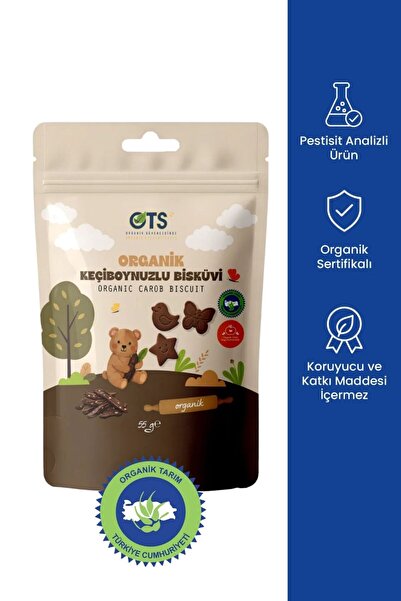 OTS Organik Keçiboynuzlu Bisküvi 55 gr (Organik Sertifikalı, Pestisit Analizli)