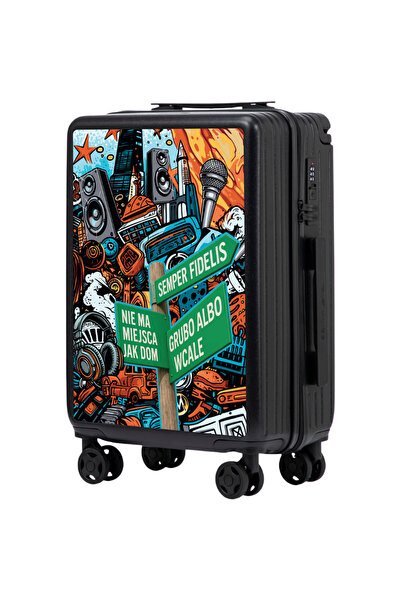 WINGS BRAND Valiză Cabin Wings ABS+ 20 " Personalizată Pih NEGRU