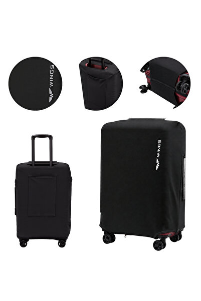 WINGS BRAND Husă pentru valiză medie de 24 de inci, model Wings, NEGRU