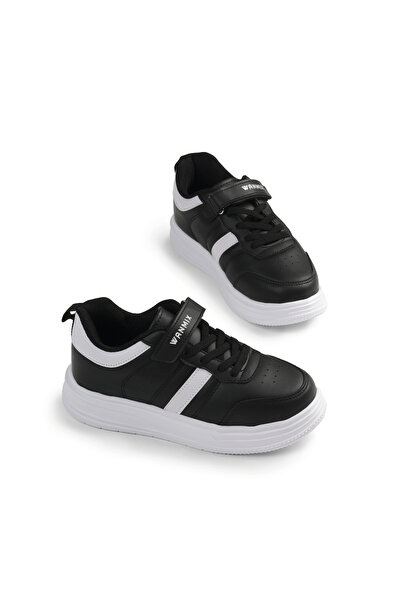 Tonny Black Children's Unisex Black and White Comfortable Fit Striped Side Ve...