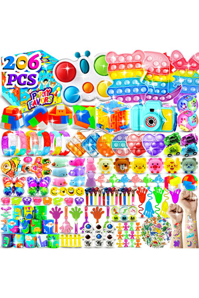 Choice Mix 206pcs 206pcs Fidget Toys Gifts Box Pop Keychain It Surprise Bubbl...