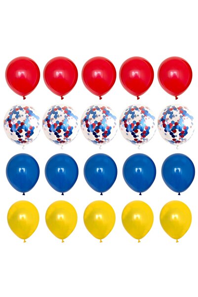 Choice Other set1 Carnival Circus Balloons Set Red Blue Yellow Confetti Ballo...