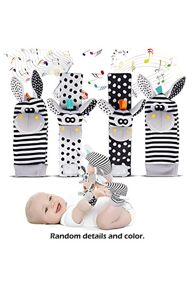 Choice Black-donkey 4pcs Baby Rattle Toys Cute Stuffed Animals Wrist Rattle F...
