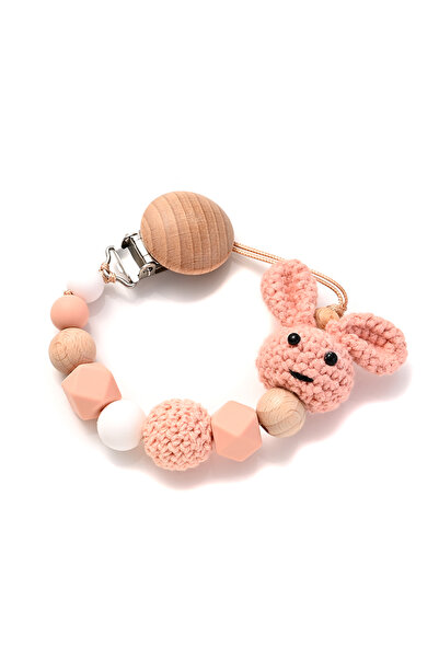 Choice3 Color 1 New Baby Wooden Pacifier Clip Wood Crochet Rabbit Teething So...