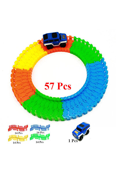 Choice4 57Pcs Set DIY Assemble Universal Racing Set Track Car Flexible Educat...
