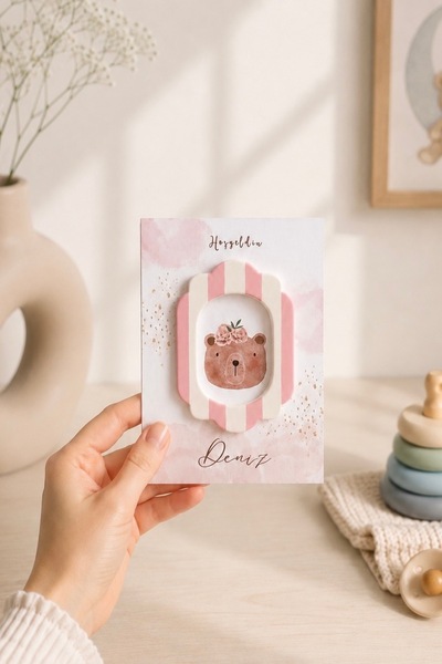 Mandalin Art Studio Bebek Hediyesi Çizgili Mini Çerçeve Magnet 10’lu