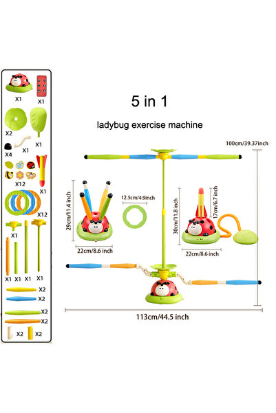 Choice 296Y-5-in-1 4 Styles Ladybug Multifunction Exercise Machine Ferrule Ju...