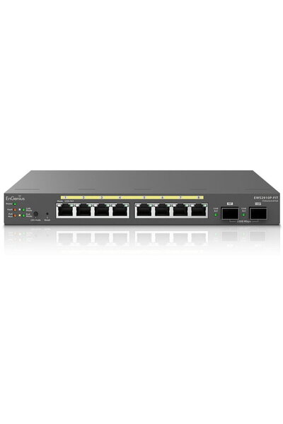 ENGENIUS Switch Fit EWS2910P, 8 porturi Gb, 2 porturi SFP, PoE+, 55W, aliment...