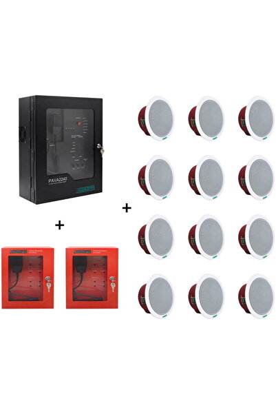 DSPPA Sistem Sonorizare de Evacuare EN54 cu 2 zone 240W PAVA 2240 + 2x microf...