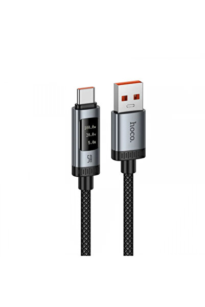 hoco. Cablu Date si Incarcare USB-A - USB-C HOCO Display U148, 100W, 1.2m, Negru
