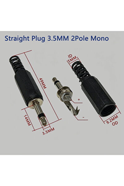 Choice14 5PCS 3.5MM ST 2P Mono 2.5/3.5mm 2/3/4 Pole Mono Stereo Audio Plug St...
