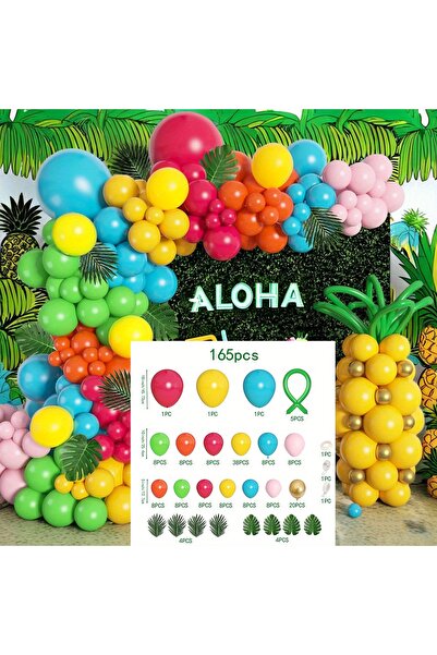 Choice Other MULTI 165pcs Tropical Balloon Arch Garland Set Hawaiian Summer P...