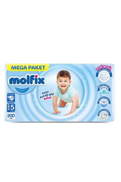 Molfix Kanal Teknolojisi Mega Paket 5 Beden Junior 200 Adet