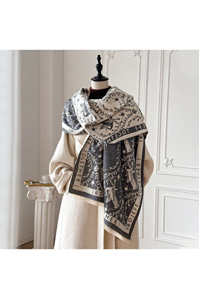 Choice4 GRAY New 2025 Women Fashion Brand Cashmere Scarf Luxury Autumn Winter...