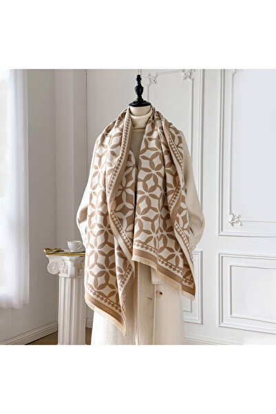 Choice3 khaki 2025 Brand Warm Cashmere Poncho Shawl Scarf Luxury Print Thick ...