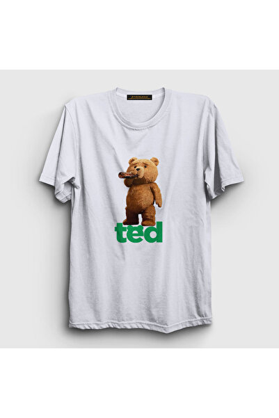 Presmono Unisex White Drink Bear Teddy Bear T-shirt305953tt