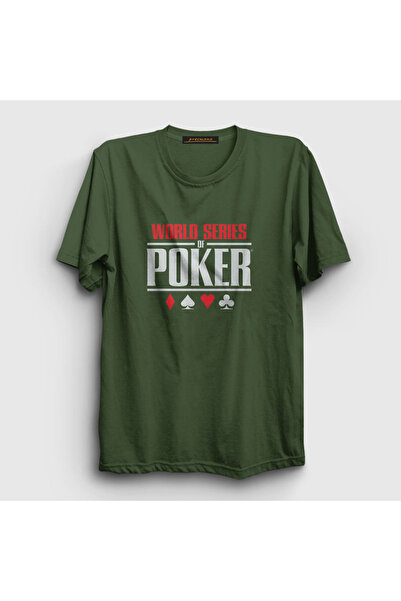 Presmono Unisex kaki WSOP Svetska serija pokera T-shirt 363470tt