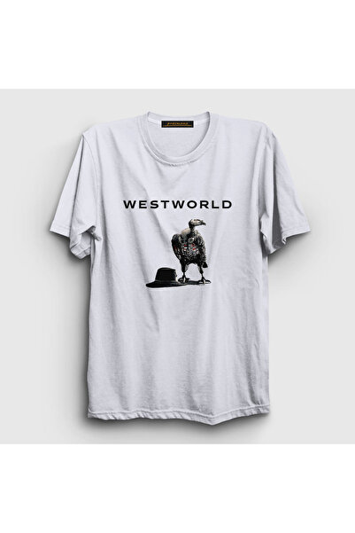 Presmono Unisex beli lešinar Westworld T-shirt 225053tt