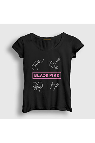 Presmono Ženske crne oznake Blackpink T-shirt 19650tt