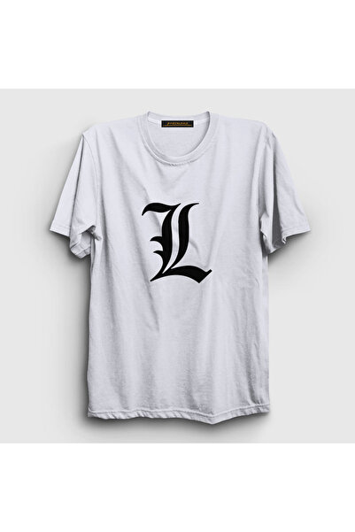 Presmono Unisex beli logo L Anime Death Note T-shirt 129648tt