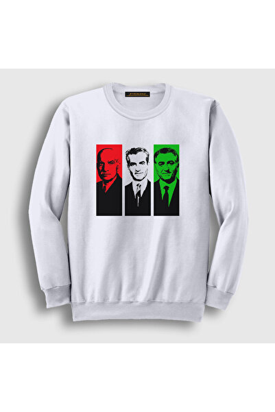 Presmono Unisex White Pahlavi Kings of Iran Iran Sweatshirt 593848Tt