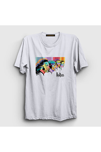 Presmono Unisex White Retro the Beatles T-Shirt 115040Tt
