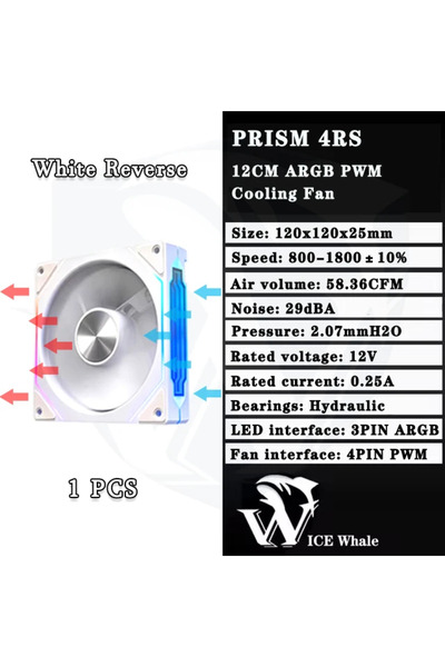 Choice1 A-RGB Other WT Reverse 1PCS LDPCSJ Prism 4RS 120mm ARGB PC Case Fan w...