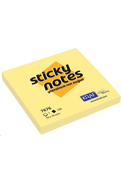 KRAF Adhesive Note Paper 76x76 Yellow 7676