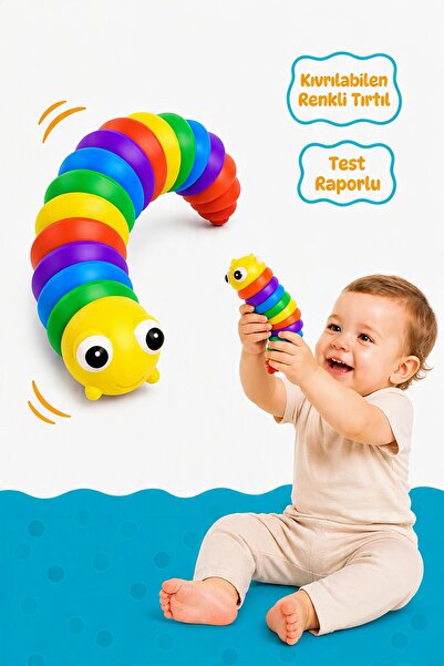 Circle Toys Kıvrılabilen Renkli Tırtıl - Stres Giderici ve Motor Gelişimi Des...