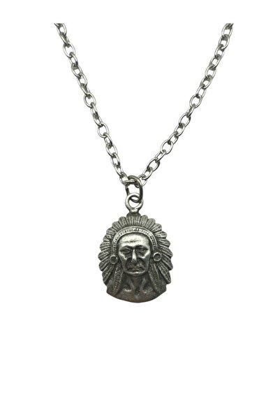 Herşey Nota Ancient Unisex Necklace with Elderly Native American Figure – Sym...