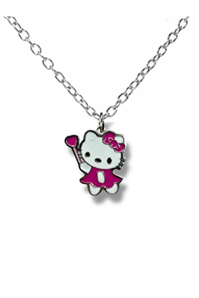 Herşey Nota Hello Kitty Purple Colored Figured Necklace – Cute Character Jewe...