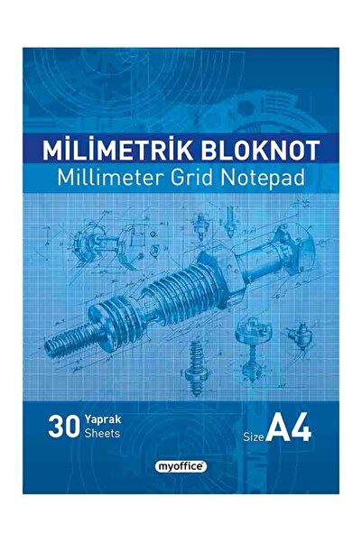Etika A4 Milimetrik Bloknot Mavi - 30 Yaprak Teknik Resim Çizim Kağıdı
